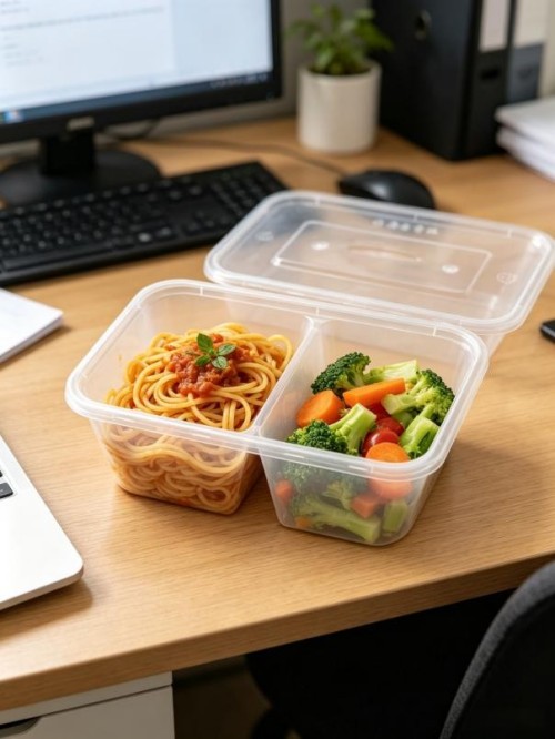 PP double-layer square lunch box